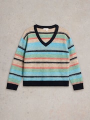 White Stuff Blue Palermo Stripe Jumper - Image 5 of 6