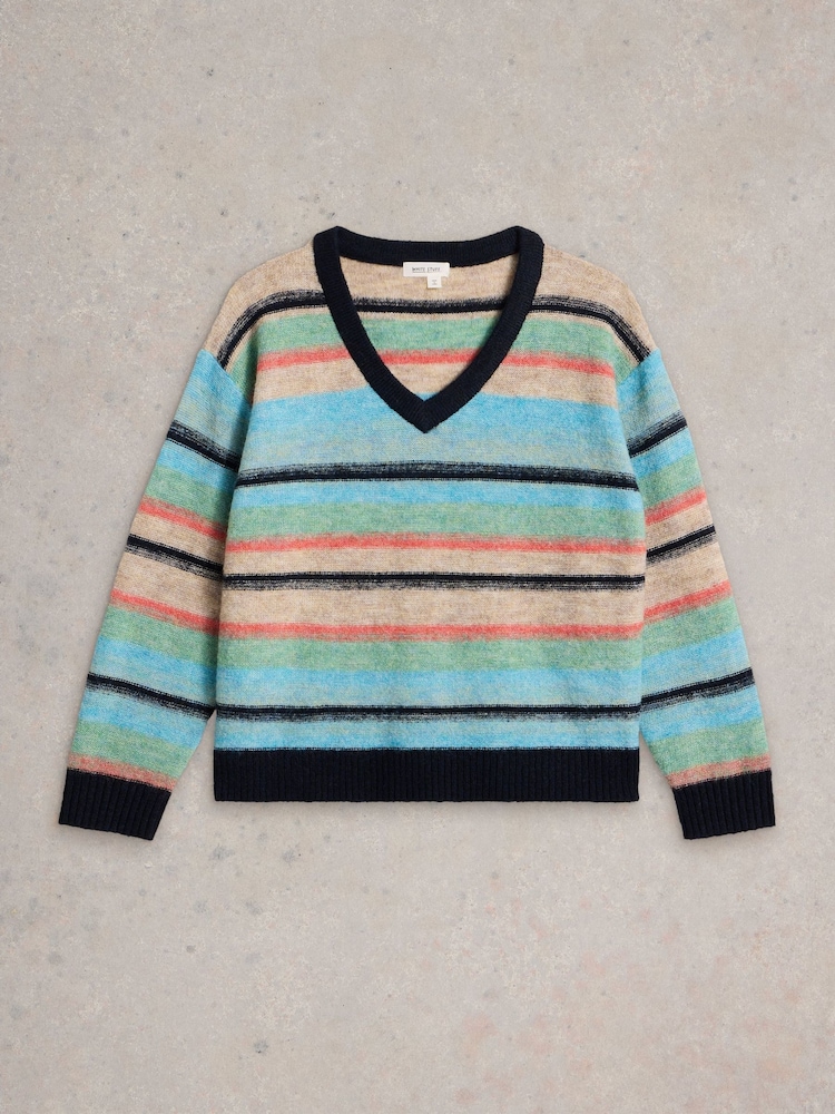 White Stuff Blue Palermo Stripe Jumper - Image 5 of 6