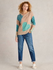 White Stuff Natural Olive Heart Jumper - Image 1 of 6