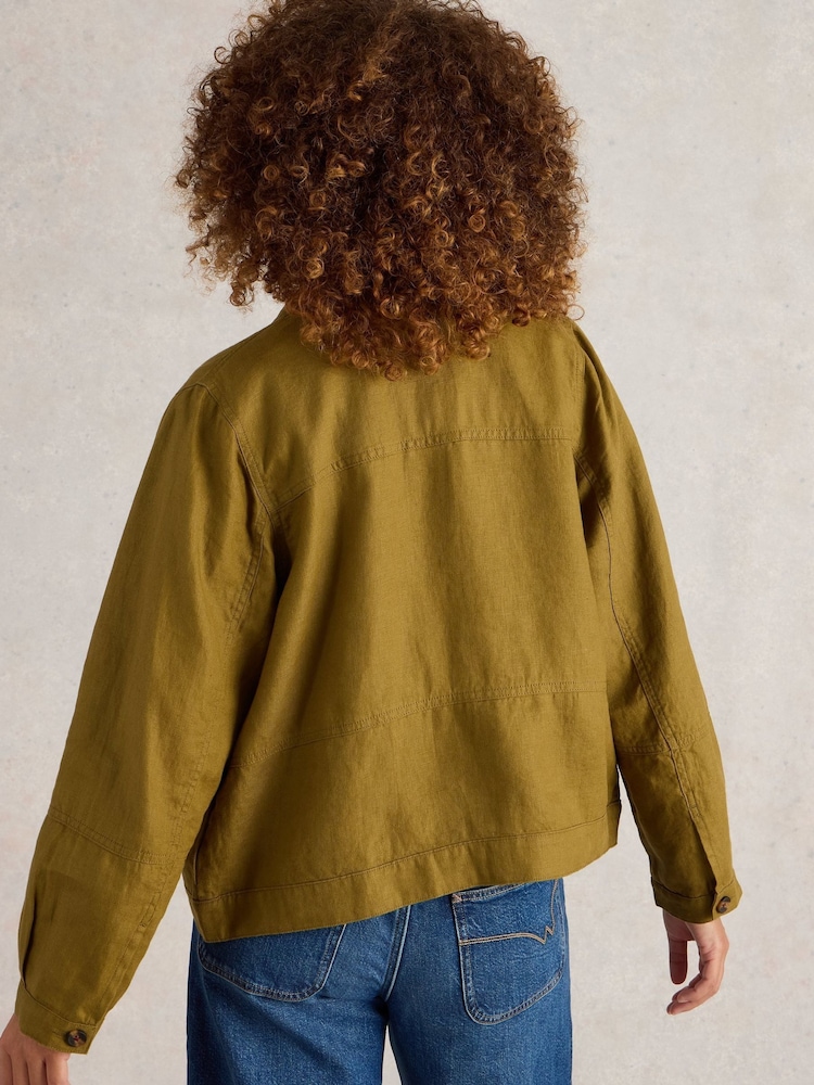White Stuff Green Camille 100% Linen Jacket - Image 3 of 6