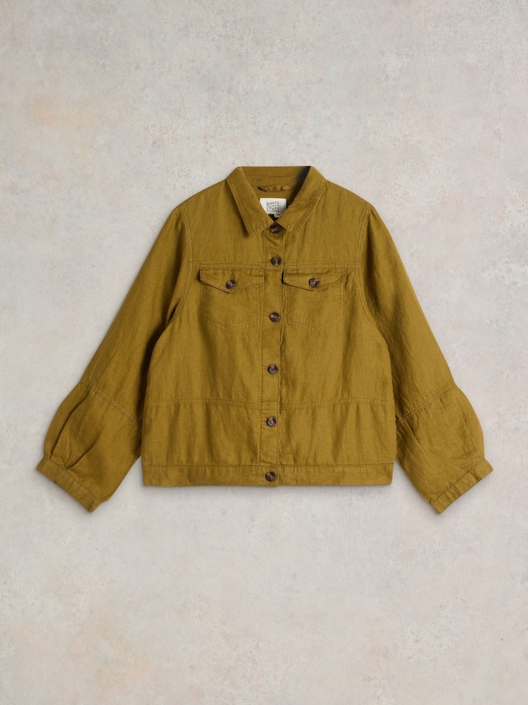 White Stuff Green Camille 100% Linen Jacket - Image 5 of 6