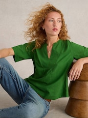Verde - Blusa en mezcla de lino Ash de White Stuff - Imagen 1 de 6