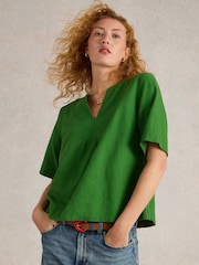 Verde - Blusa en mezcla de lino Ash de White Stuff - Imagen 2 de 6