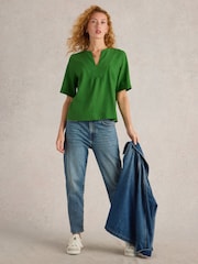 Verde - Blusa en mezcla de lino Ash de White Stuff - Imagen 4 de 6