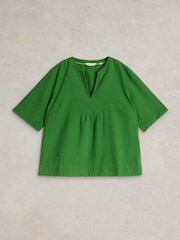 Verde - Blusa en mezcla de lino Ash de White Stuff - Imagen 6 de 6