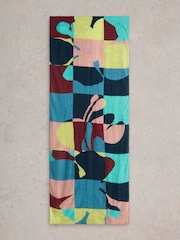 White Stuff Blue Patchwork Floral Scarf - Image 2 of 3