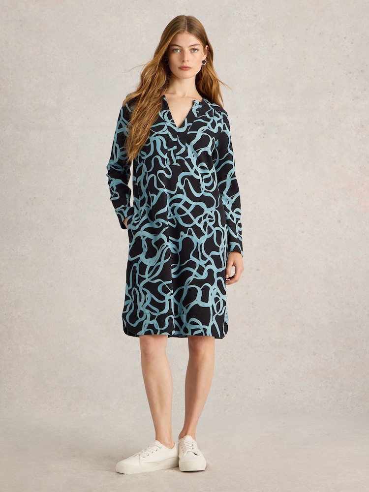 White Stuff Black June Jersey 100% Cotton Dress - Image 1 of 6