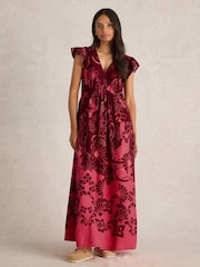 White Stuff Red Lorna Linen Blend Maxi Dress - Image 1 of 6