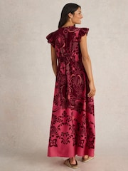 White Stuff Red Lorna Linen Blend Maxi Dress - Image 2 of 6