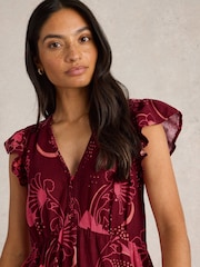 White Stuff Red Lorna Linen Blend Maxi Dress - Image 3 of 6