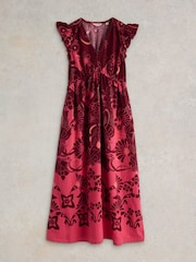 White Stuff Red Lorna Linen Blend Maxi Dress - Image 5 of 6
