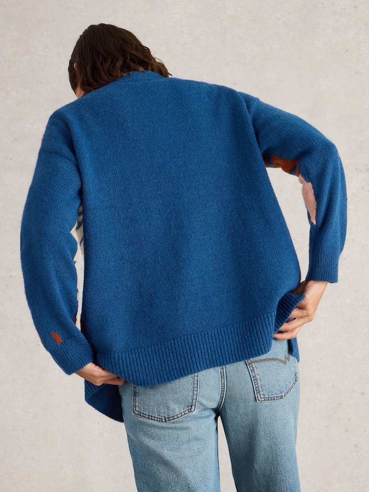 White Stuff Blue Louisa Longline Cardigan - Image 2 of 6