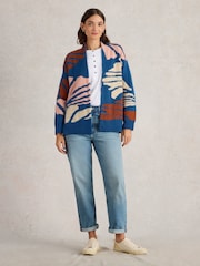 White Stuff Blue Louisa Longline Cardigan - Image 3 of 6