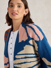 White Stuff Blue Louisa Longline Cardigan - Image 4 of 6