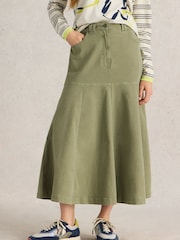 White Stuff Green Quinn Midi Skirt - Image 1 of 6