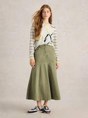 White Stuff Green Quinn Midi Skirt - Image 3 of 6