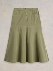 White Stuff Green Quinn Midi Skirt - Image 5 of 6