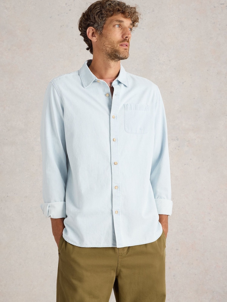 White Stuff Blue Fine Stripe Long Sleeve Shirt - Image 1 of 6