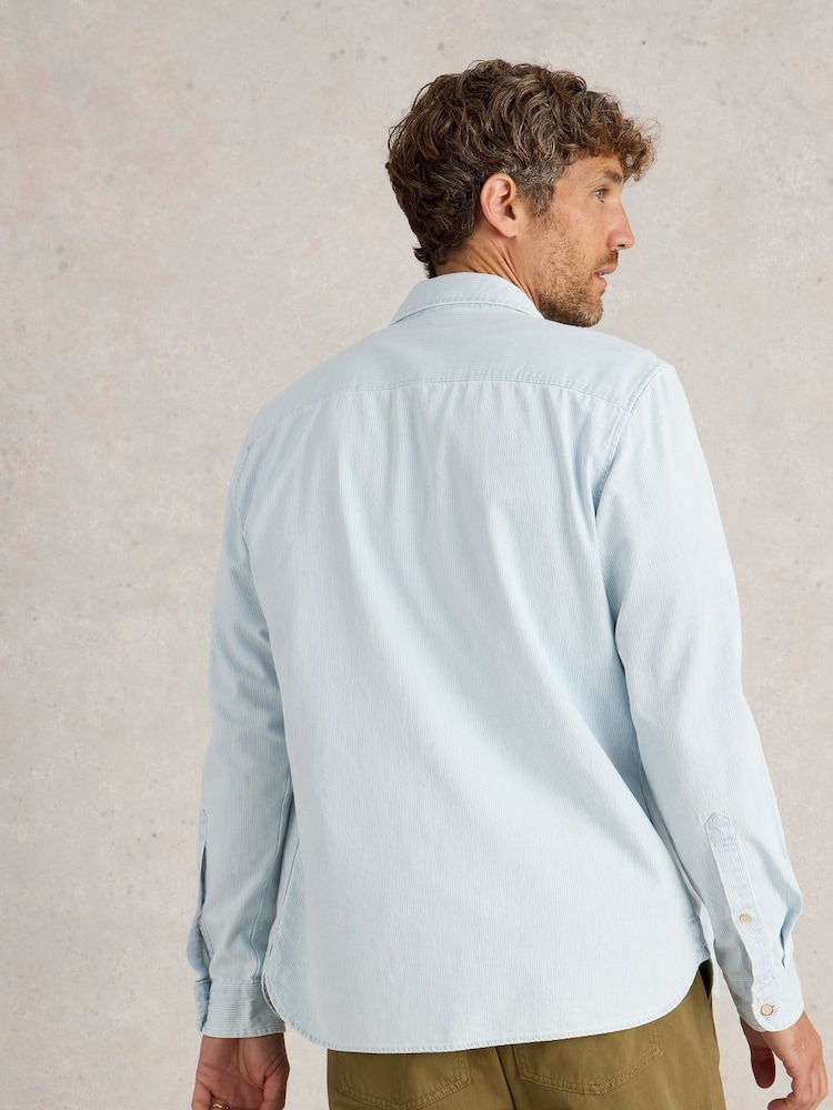 White Stuff Blue Fine Stripe Long Sleeve Shirt - Image 2 of 6