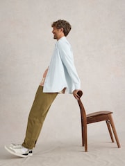 White Stuff Blue Fine Stripe Long Sleeve Shirt - Image 4 of 6