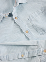 White Stuff Blue Fine Stripe Long Sleeve Shirt - Image 6 of 6