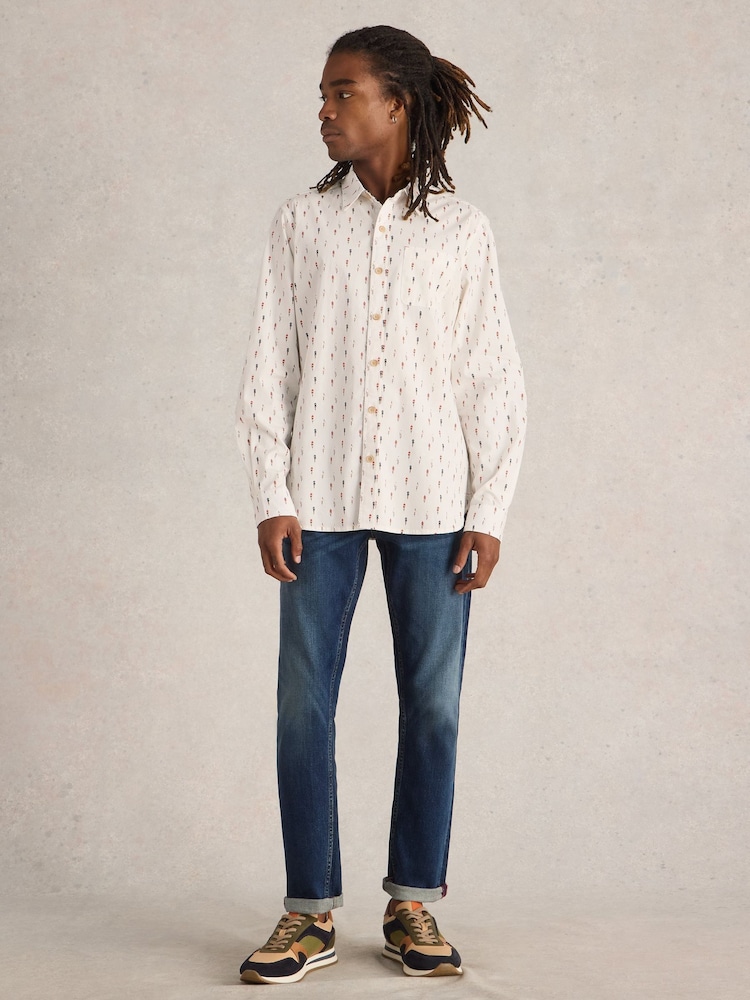 White Stuff White Cycling Printed Shirt - Image 1 of 6