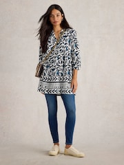 White Stuff Blue Marta 100% Cotton Tunic - Image 1 of 6