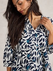 White Stuff Blue Marta 100% Cotton Tunic - Image 4 of 6
