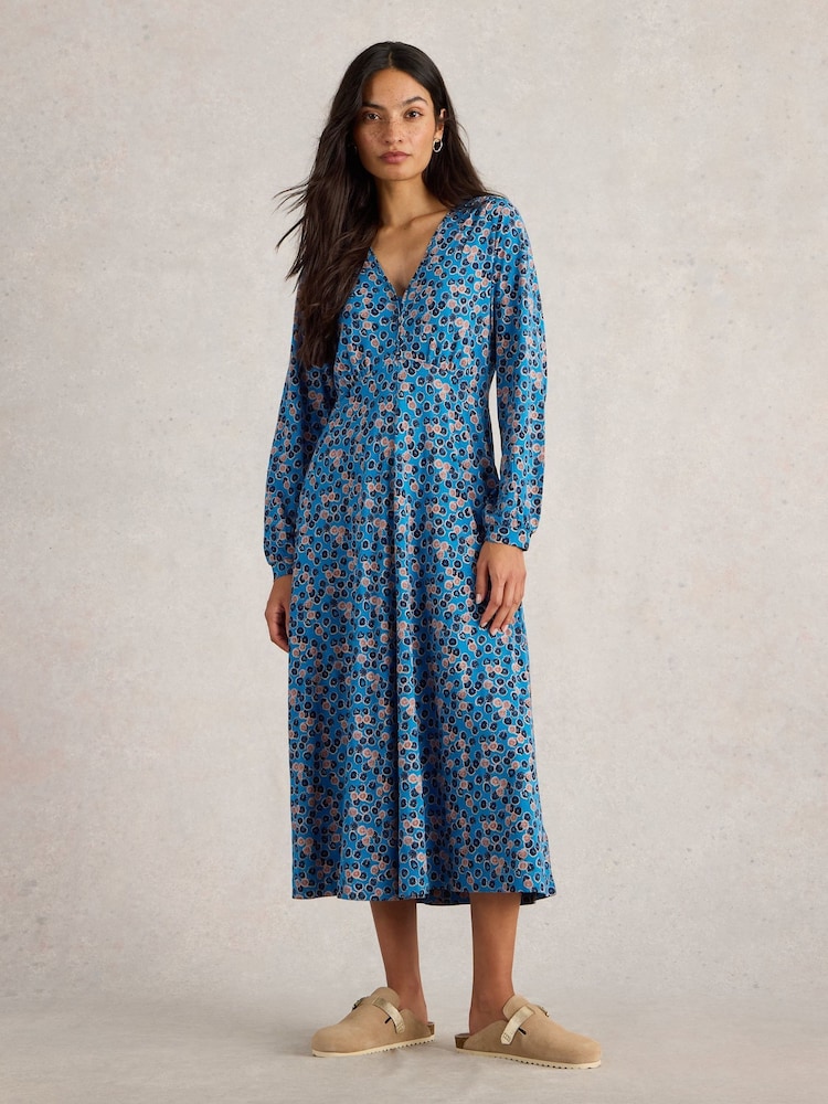 White Stuff Blue Megan Jersey Dress - Image 1 of 6