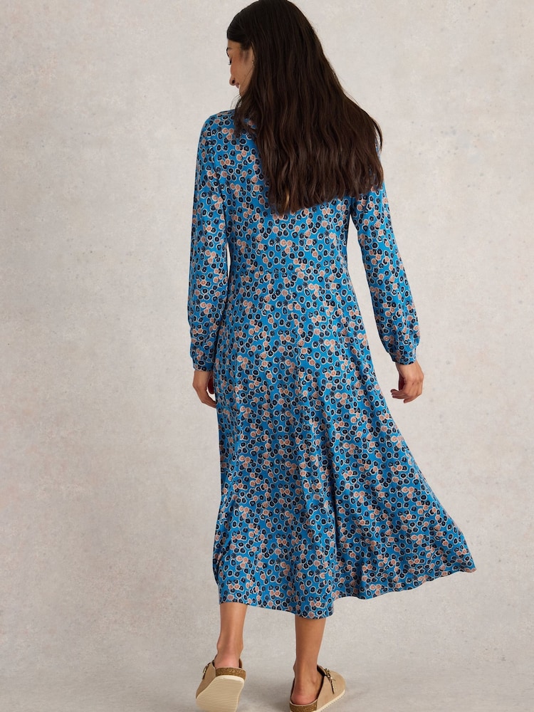 White Stuff Blue Megan Jersey Dress - Image 2 of 6