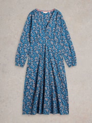 White Stuff Blue Megan Jersey Dress - Image 5 of 6