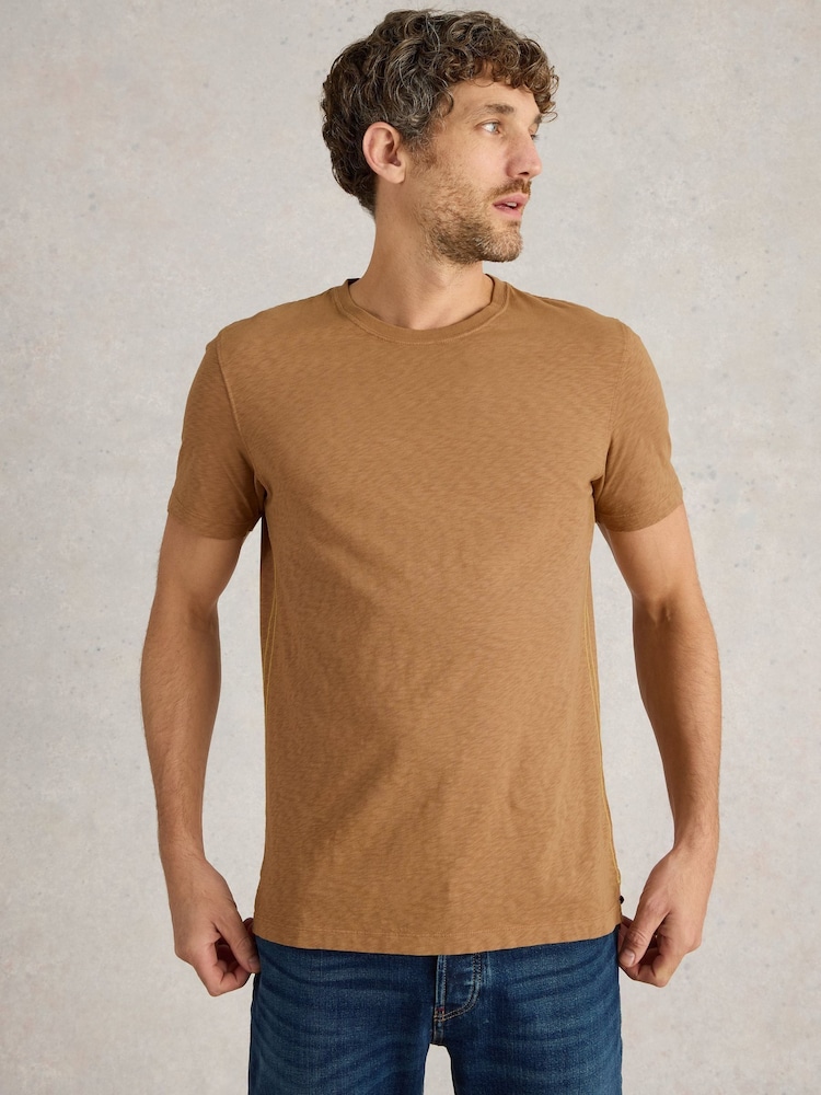 White Stuff Brown Abersoch Short Sleeve 100% Cotton T-Shirt - Image 1 of 6