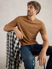 White Stuff Brown Abersoch Short Sleeve 100% Cotton T-Shirt - Image 4 of 6