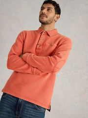 White Stuff Orange Brampton Collared 100% Cotton Sweatshirt - Image 2 of 6