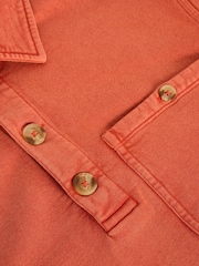 White Stuff Orange Brampton Collared 100% Cotton Sweatshirt - Image 6 of 6