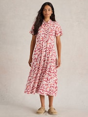 White Stuff Pink Rua Jersey Shirt Dress - Image 1 of 6