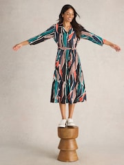 White Stuff Black Ava Jersey Shirt Dress - Image 3 of 6