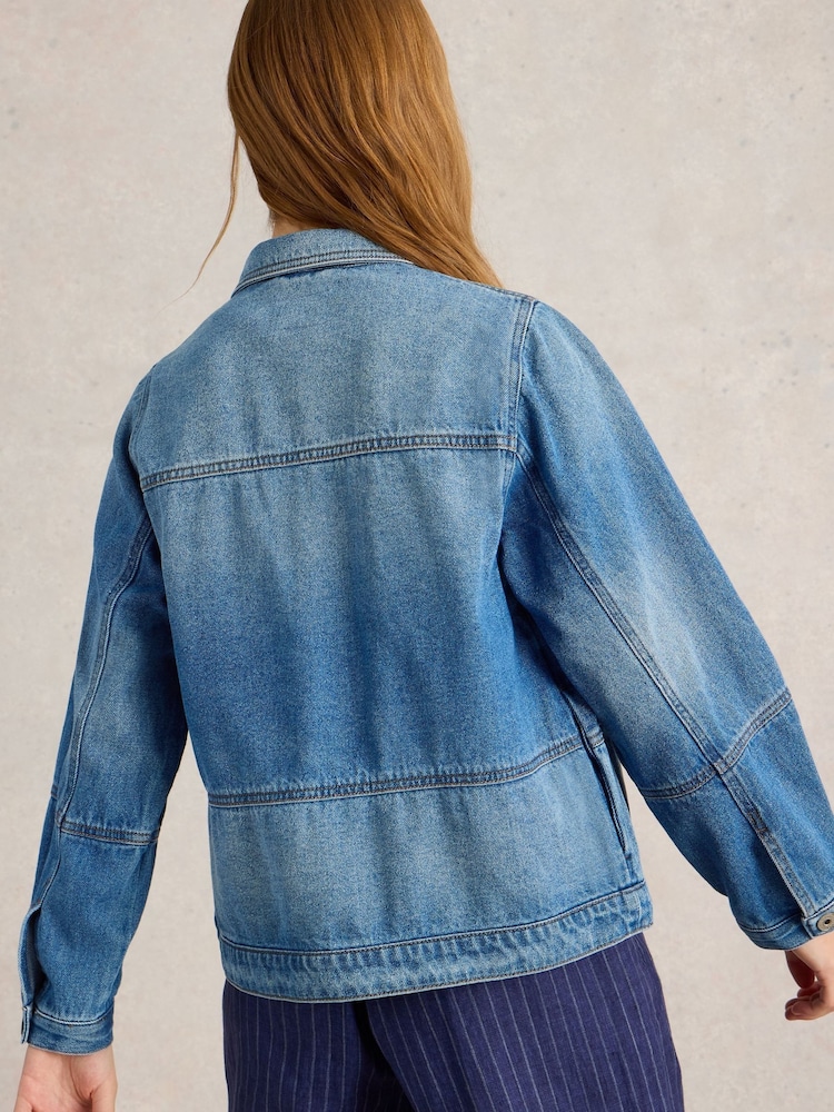 White Stuff Blue Camille Denim Jacket - Image 3 of 6
