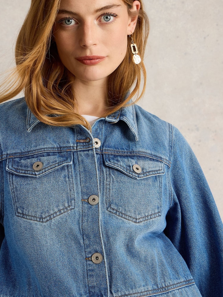 White Stuff Blue Camille Denim Jacket - Image 4 of 6