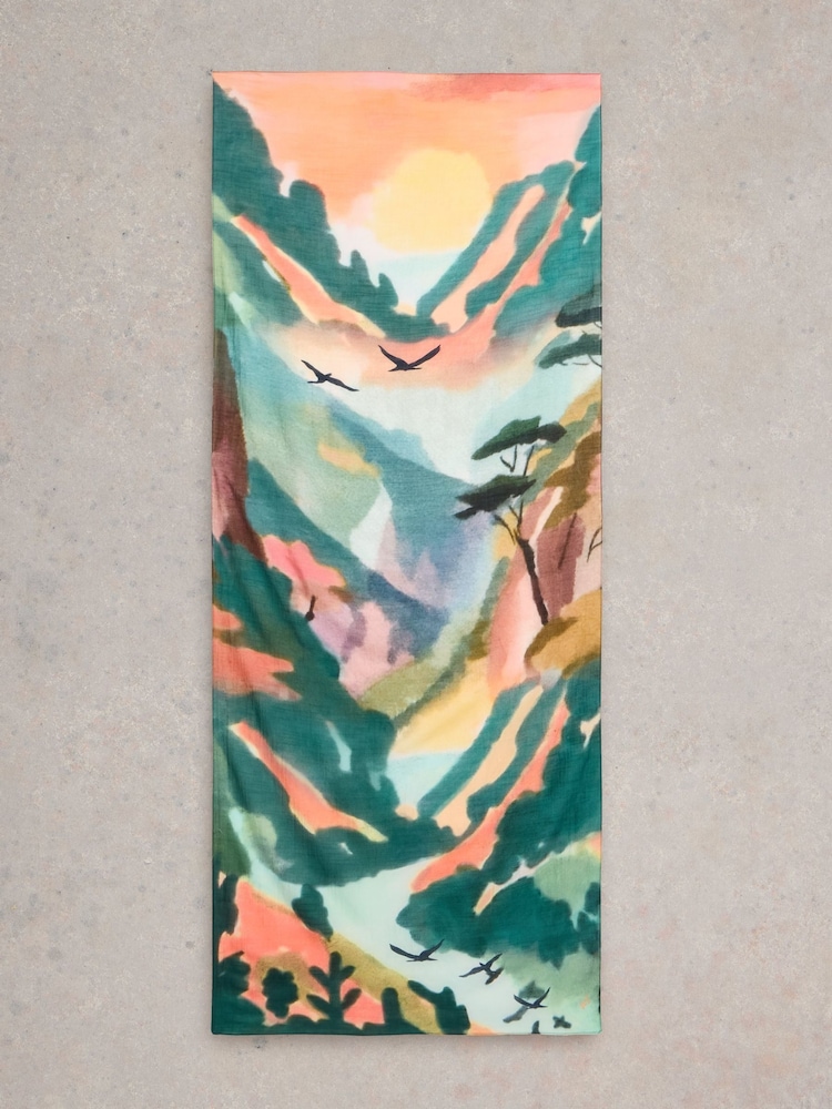 White Stuff Green Canyon Sunrise Scarf - Image 2 of 3 White Stuff Green Canyon Sunrise Scarf - Image 2 of 3