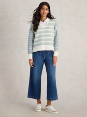 White Stuff Blue Sammy Stripe Jumper - Image 1 of 6