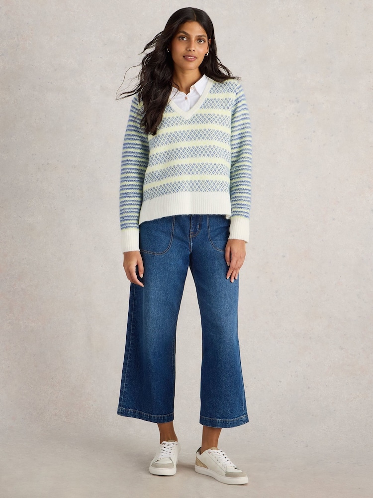 White Stuff Blue Sammy Stripe Jumper - Image 1 of 6 White Stuff Blue Sammy Stripe Jumper - Image 1 of 6