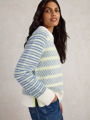 White Stuff Blue Sammy Stripe Jumper - Image 3 of 6