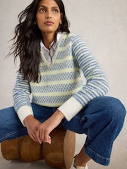 White Stuff Blue Sammy Stripe Jumper - Image 4 of 6