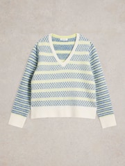 White Stuff Blue Sammy Stripe Jumper - Image 5 of 6