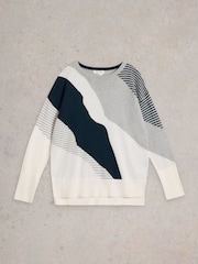 White Stuff Grey Olive Abstract Jumper - Image 5 of 6