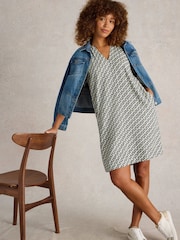 White Stuff White Lindsay Linen Blend Dress - Image 3 of 6