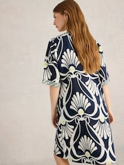 White Stuff Blue Ash 100% Linen Dress - Image 3 of 6