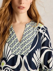 White Stuff Blue Ash 100% Linen Dress - Image 4 of 6
