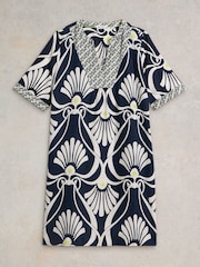 White Stuff Blue Ash 100% Linen Dress - Image 5 of 6
